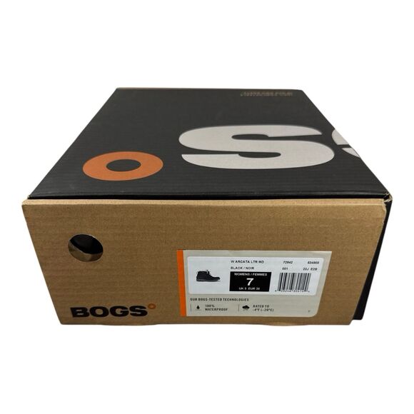 BOGS Women's Arcata Urban Leather Mid Winter Boot Waterproof, Black Size 7 - Picture 6 of 6